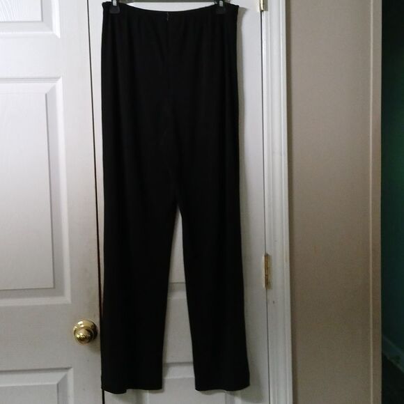 K Studio Collection black straight leg elastic back business casual pants Sz 8 - Picture 4 of 7